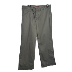 VTG Merona Olive Green Women 14 Casual Relaxed Fit Chinos Work Pants Classic